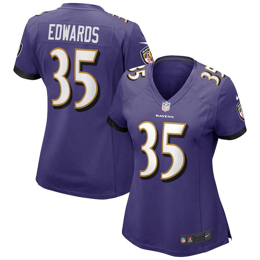 Women's Gus Edwards Purple Player Limited Team Jersey