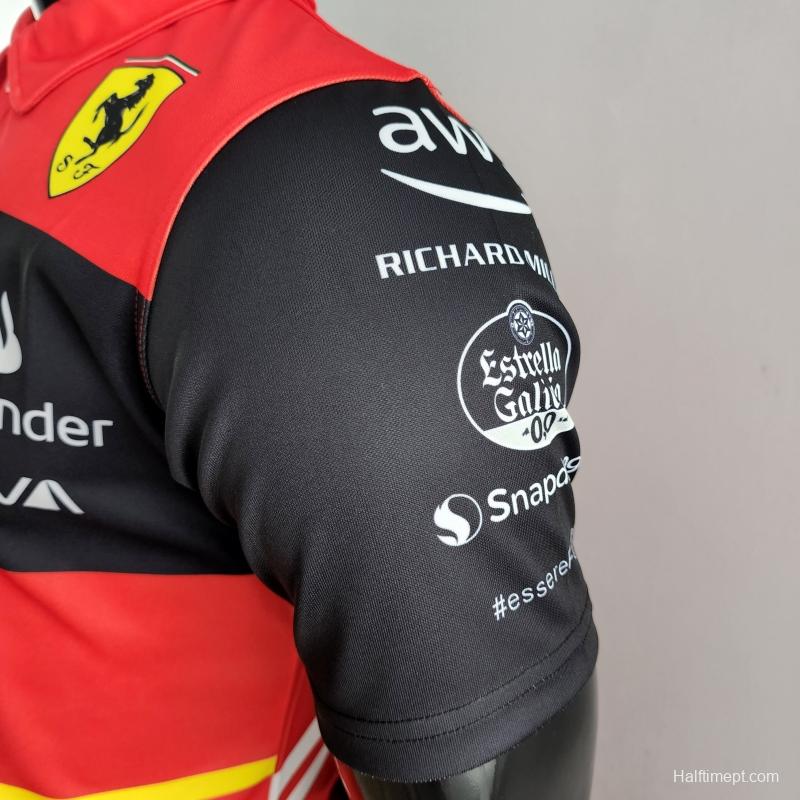 2022 F1 Ferrari Red/Yellow Polos #0006