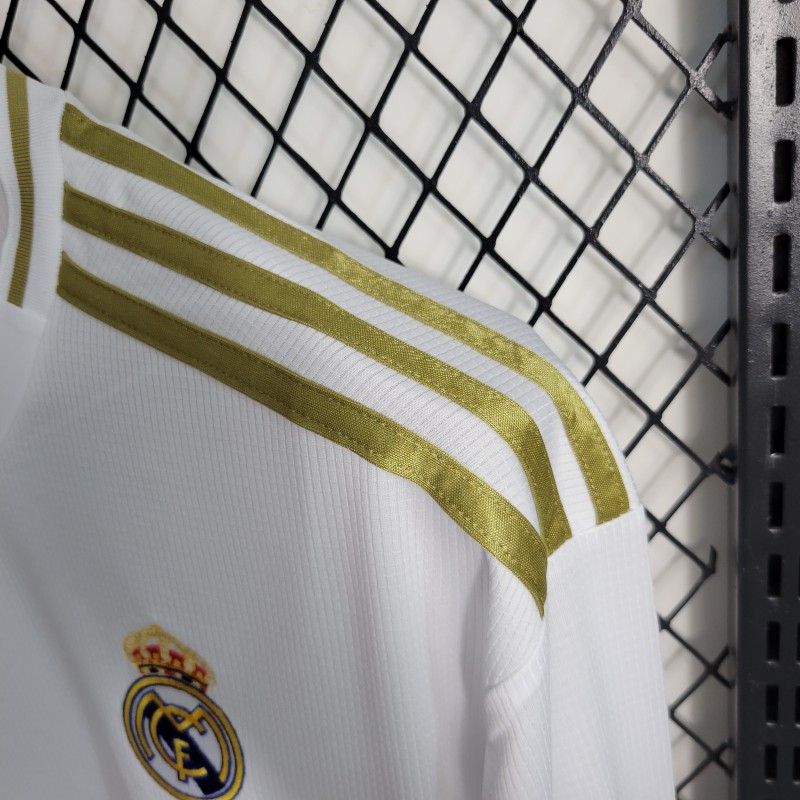 Retro19-20 Real Madrid Home Long Sleeve Jersey