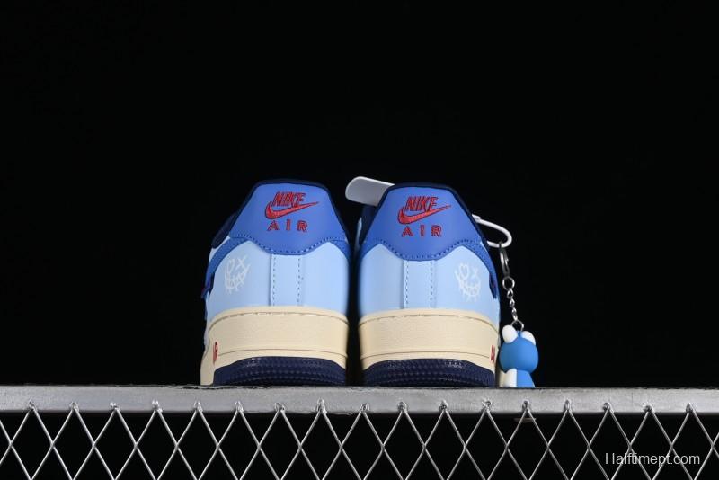 Nike Air Force 1 '07 Low Custom Casual Sneakers "Joker Red" with Full-Length Hexagonal Air Cushion - XL2402-333