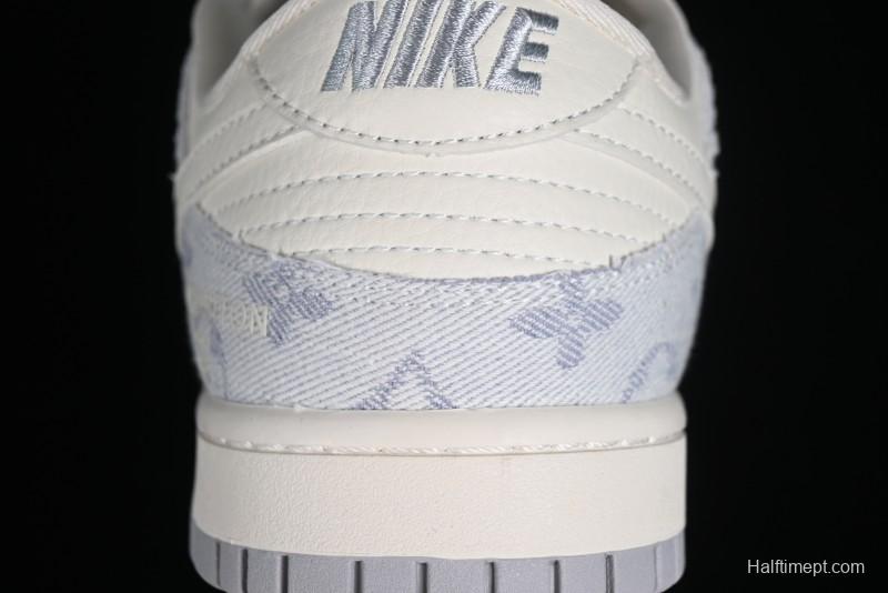 Nike SB Dunk Low LV Collaboration - Tie-Dye Denim Glow in the Dark Anniversary Custom Low-Top Casual Sneakers - FC1688-192