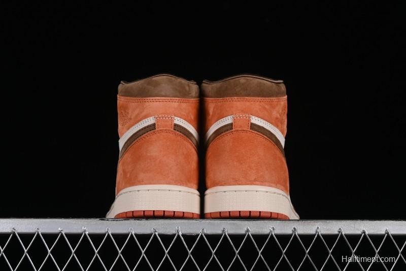 Nike Air Jordan 1 High OG Basketball Shoes in Dusted Clay & Dune Colorway - FQ2941-200