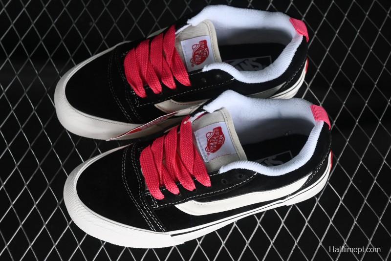 Vans Classics Knu Skool Retro Skate Shoes with Thickened Tongue and Oversized Toe - VN0009QCBLK