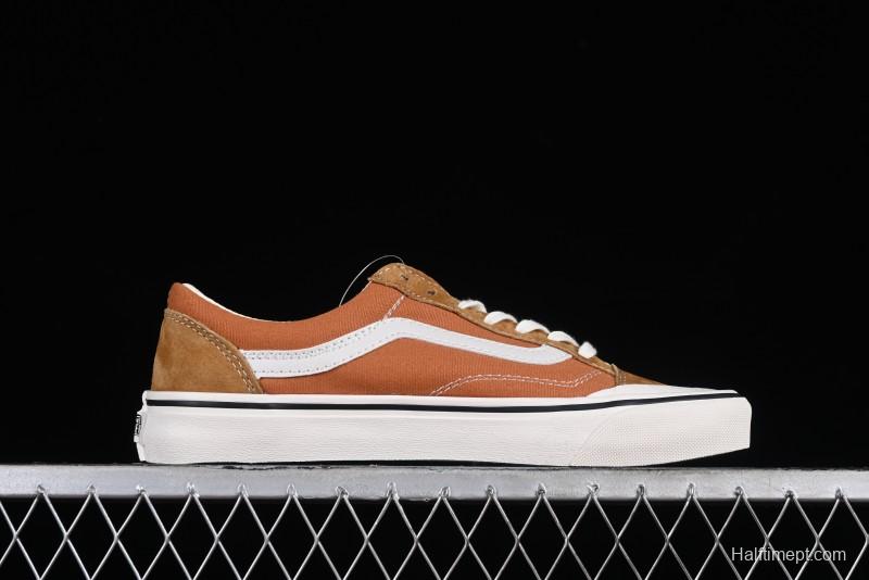 Vans Old Skool Reissue 136 High-End Series Round Toe Orange Canvas Vulcanized Shoes - VN000MT6BKQ
