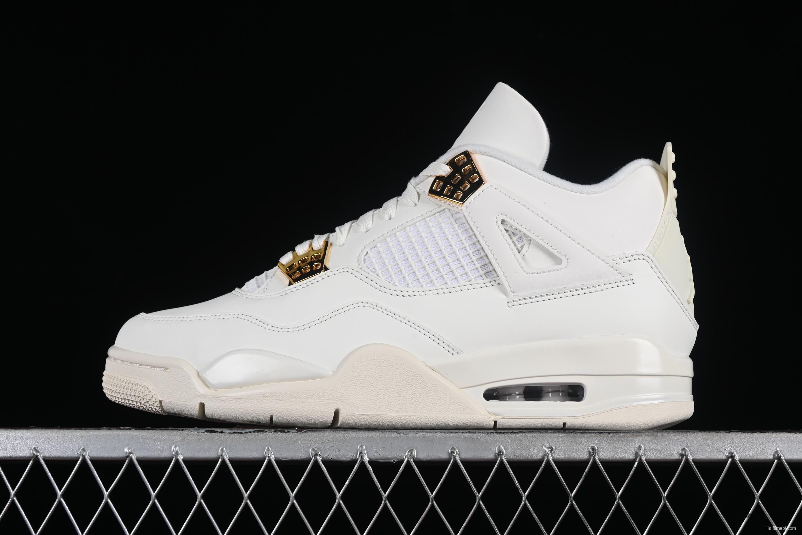 Nike Air Jordan 4 Retro Metallic Gold Basketball Shoes - AQ9129-170