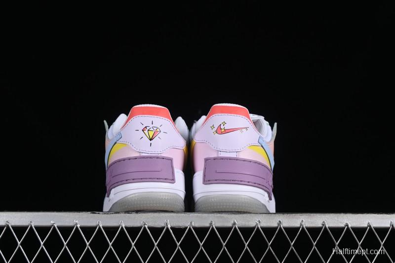 Nike Air Force 1 Shadow Lightweight Elevated Low-Top Versatile Sneakers - CW2630-141