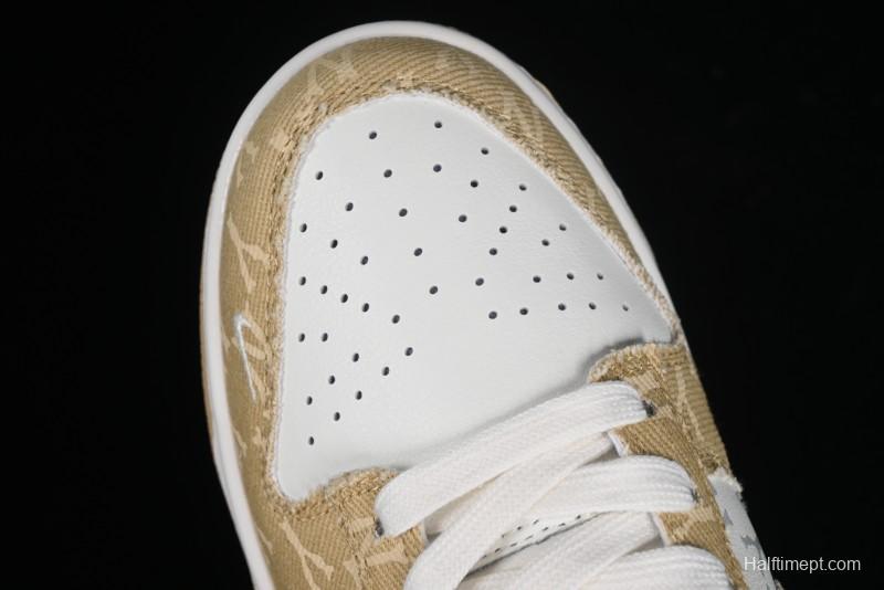 Nike SB Dunk Low MLB Collaboration - Yellow Denim Anniversary Custom Low-Top Casual Skate Shoes - DQ1098-346