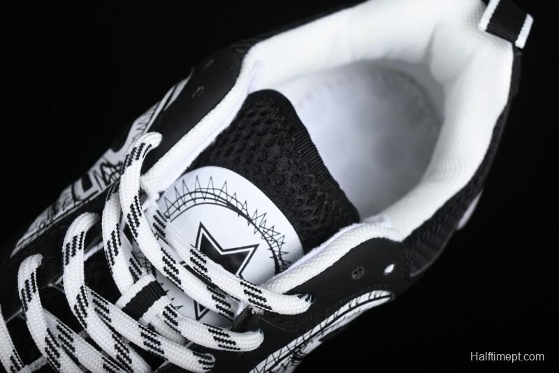 Dior Chrono Round Toe Lace-Up Lifestyle Casual Running Sneakers - 6865 BLACK WHITE