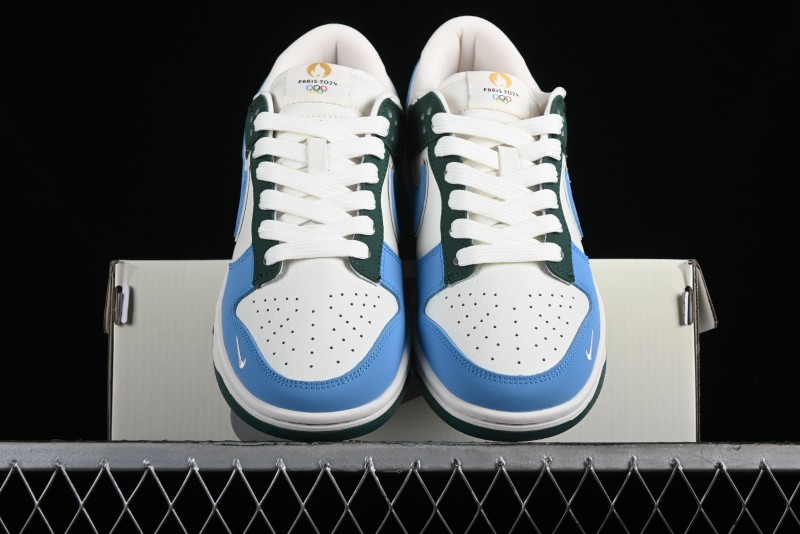 Nike SB Dunk Low Paris Olympics Limited Edition - Blue Green Color Blocking Low-Top Casual Skate Shoes - JH8310-952