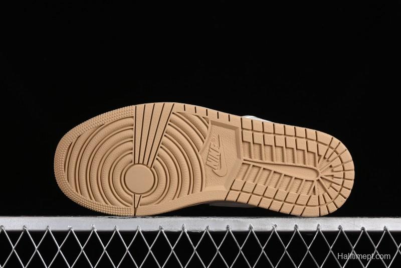 Nike Air Jordan 1 Low LV Collaboration Denim Khaki Customized Casual Sneakers - SJ9950-002