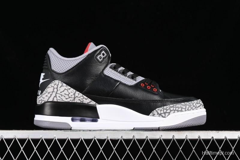 Nike Air Jordan 3 Retro Sneakers with Iconic Elephant Print and Visible Air Cushion - DN3707-010