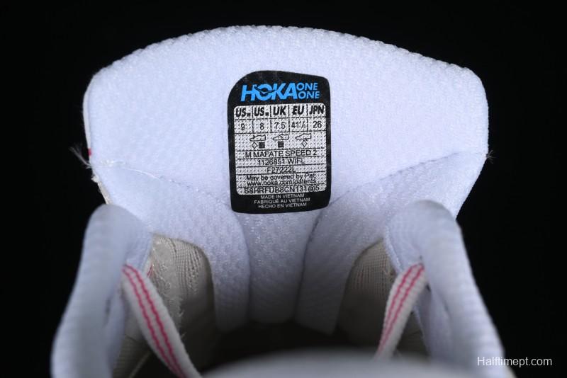 Hoka Mafate Speed 2 Lightweight Cushioned Trail Running Shoes with Vibram Outsole - 1126851 WIFL