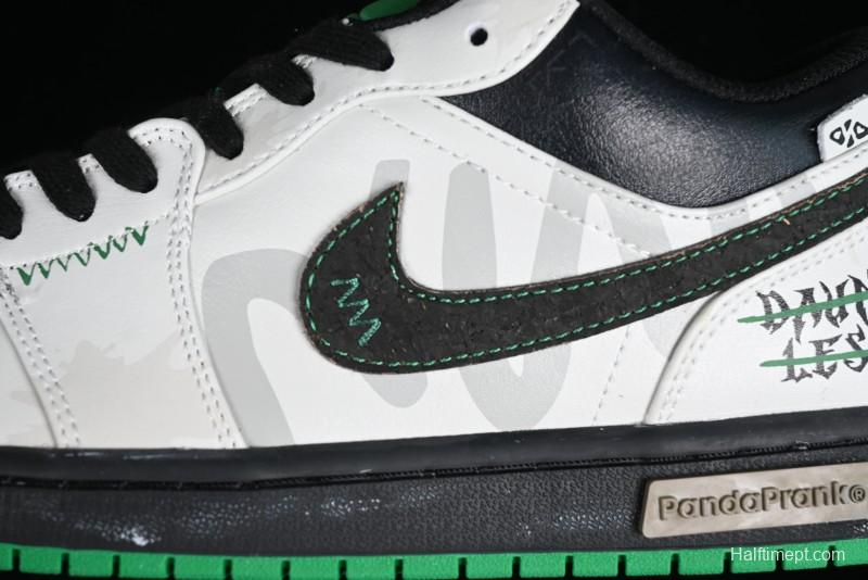 Nike Air Jordan 1 Low Retro Basketball Shoes with Panda Mischief Pioneer Rider Design - 553558-065