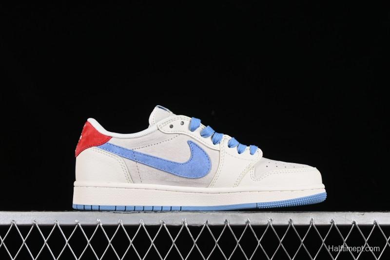 Nike Travis Scott x Fragment Design x Air Jordan 1 Low OG SP AJ1 LV Collaboration Casual Sneakers - XY2688-101