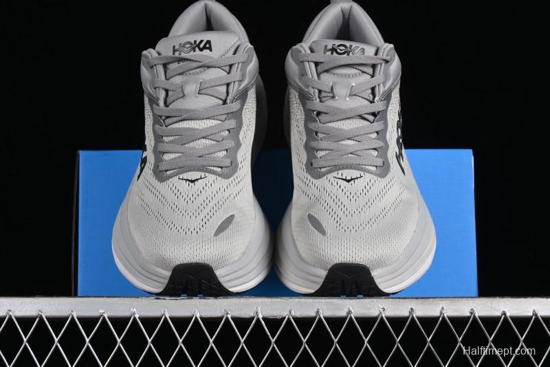 HOKA ONE ONE Bondi 8 Performance Cushioned Running Shoes with Engineered Mesh Upper - 1123202 SHMS