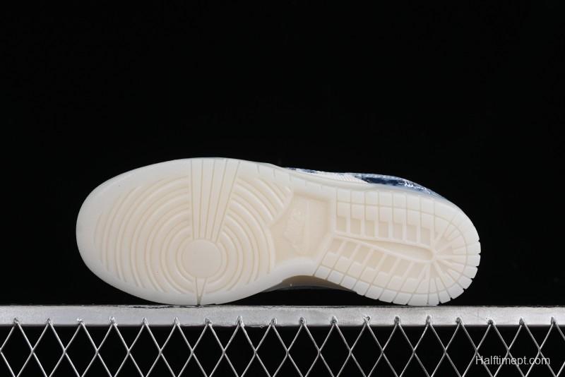 Nike SB Dunk Low Stussy Collaboration - Crystal Denim Anniversary Custom Low-Top Casual Skate Shoes - JH8039-937