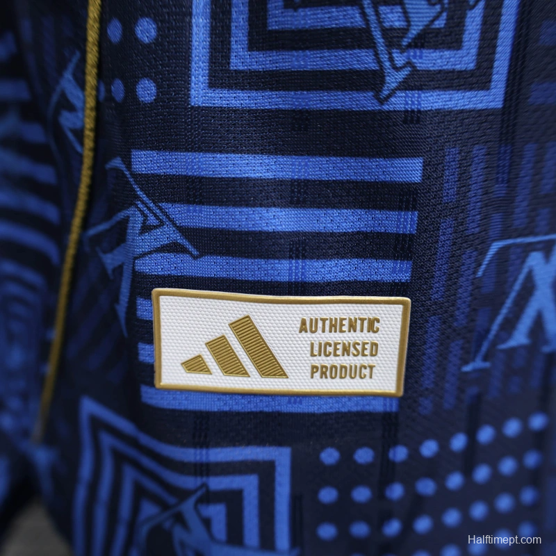 25/26 Player Version Real Madrid Blue Geometric Pattern Away Jersey