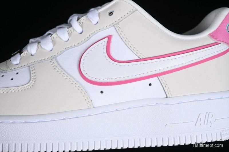 Nike Air Force 1 '07 Low Grey White Pink Casual Sneakers - HM3694-011