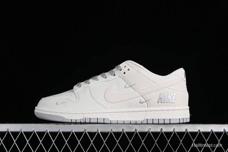 Nike SB Dunk Low Collaboration Three Swooshes Beige Black Low-Top Casual Skateboarding Shoes - NK5639-325