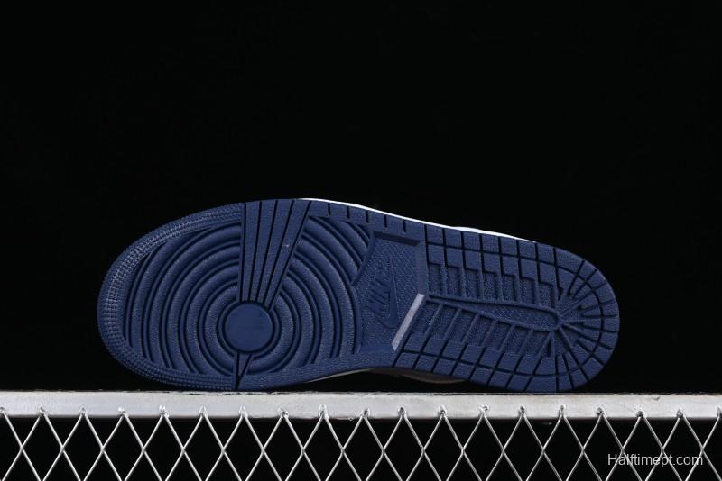 Nike Air Jordan 1 Low AJ1 White Blue Grey Low Top Lifestyle Basketball Shoes - 553558-141