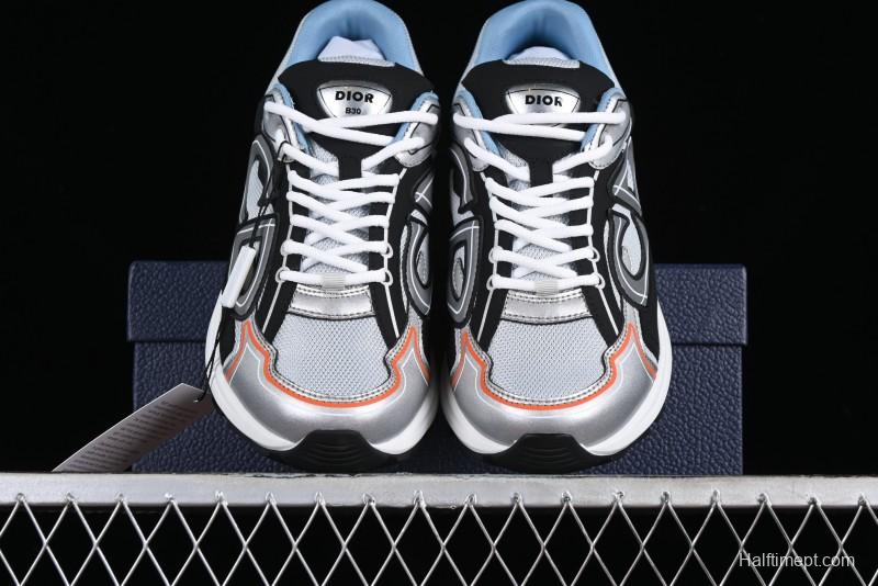 Dior B30 Sneakers with Reflective CD30 Logo and Lightweight Rubber Sole - CD30