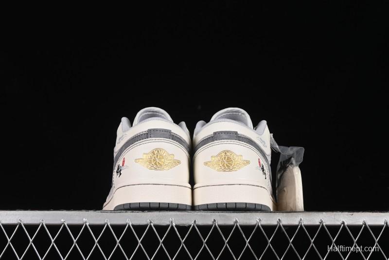 Nike Air Jordan 1 Low Retro Basketball Shoes Custom Black Myth Wukong Design - SJ9950-041