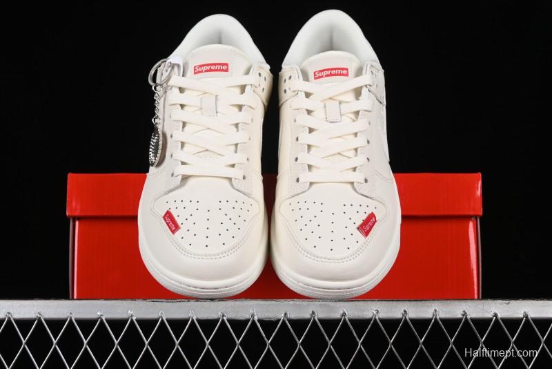 Nike SB Dunk Low Supreme Collaboration - Off-White Swoosh Anniversary High-End Custom Low-Top Casual Skate Shoes - SJ2068-267