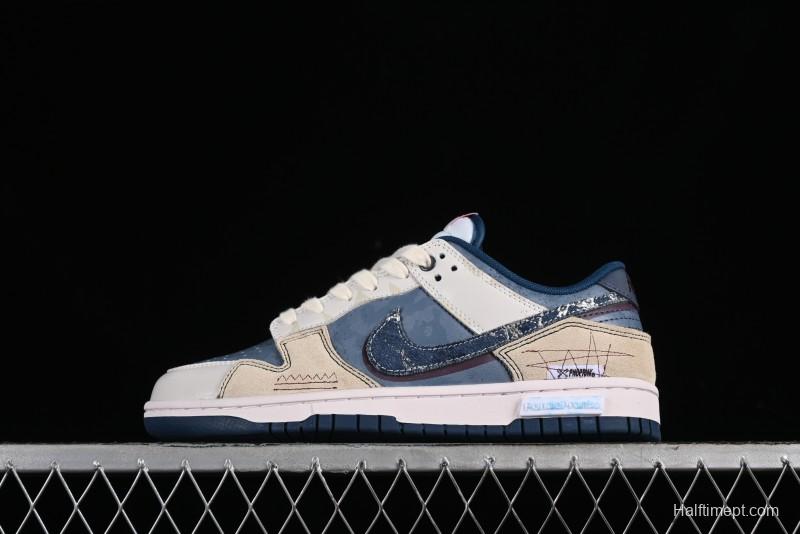 Nike Dunk Low Panda Prank Wave Fishing Blue Brown Low Top Casual Sneakers - DD1391-400