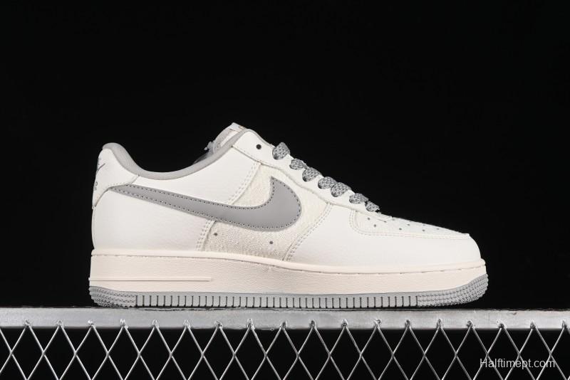 Nike Air Force 1 '07 Low Gucci Collaboration - Beige Grey Linen Casual Sneakers - XZ3398-688