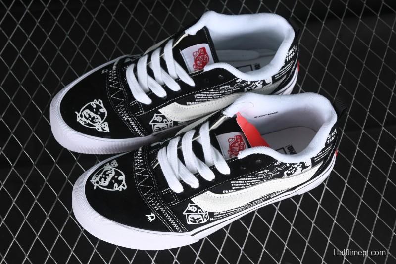 Vans HIRONO x Vans Knu Skool Bubble Mart Xiao Ye Graffiti Low-Top Casual Skate Shoes - VN0009QWFGI