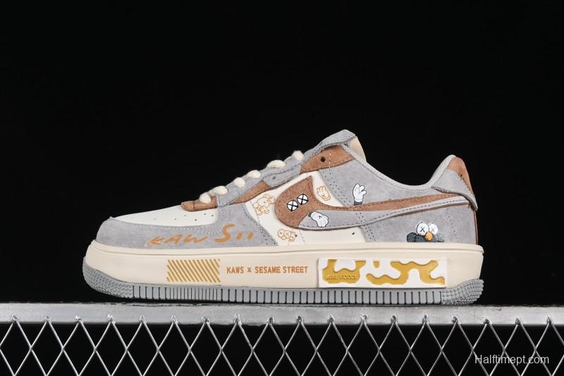 Nike Kaws x Air Force 1 '07 Low Custom Casual Sneakers - CW6688-806