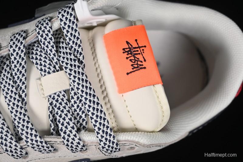 Nike SB Dunk Low Stussy Collaboration - Patchwork Grey White Dark Blue Swoosh Anniversary Custom Low-Top Casual Skate Shoes - MM1089-025