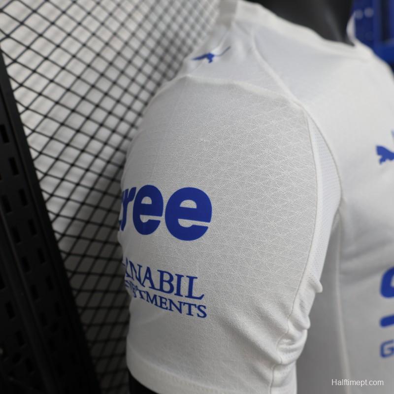 Player Version 25/26 Al-Hilal Away White with Blue Details and SAVVY Games Group Sponsor Jersey
