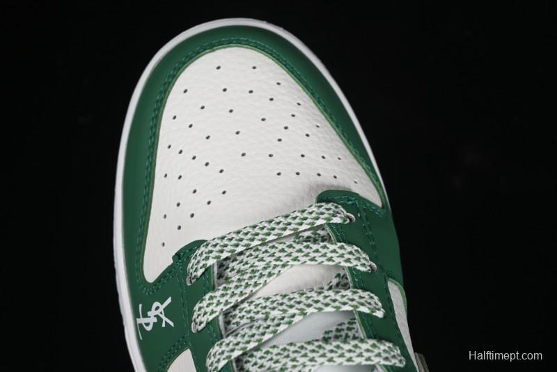 Nike SB Dunk Low Saint Laurent Series - White Green Swoosh Anniversary High-End Custom Low-Top Casual Sneakers - GF2409-170