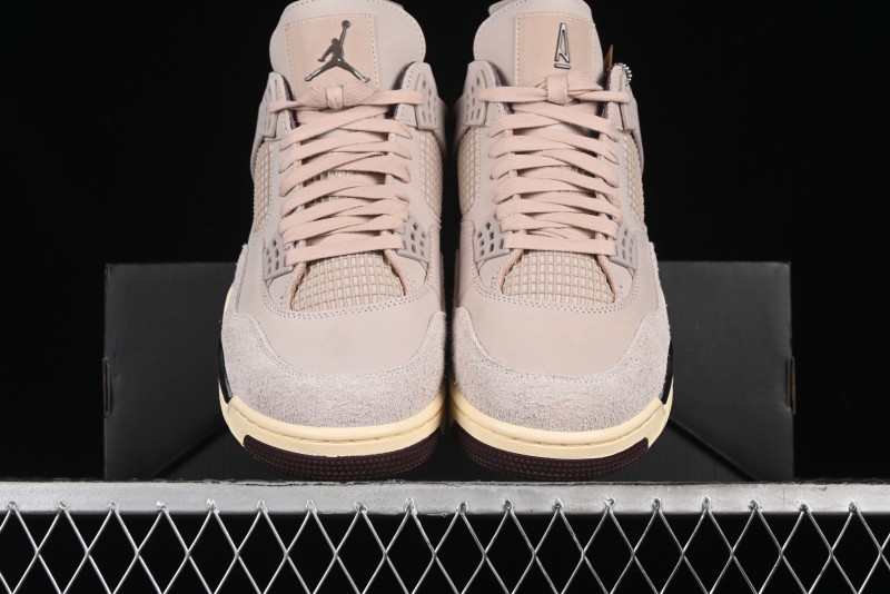 Nike A Ma Maniere x Air Jordan 4 Retro "Fossil Stone" Sneakers - FZ4810-200