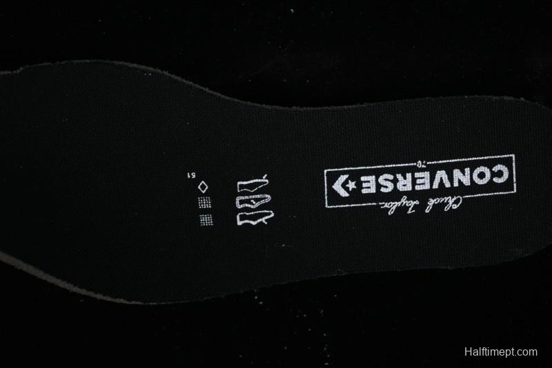 Converse Chuck 1970s High Top Canvas Shoes in Black Lace Punk Style - A10026C