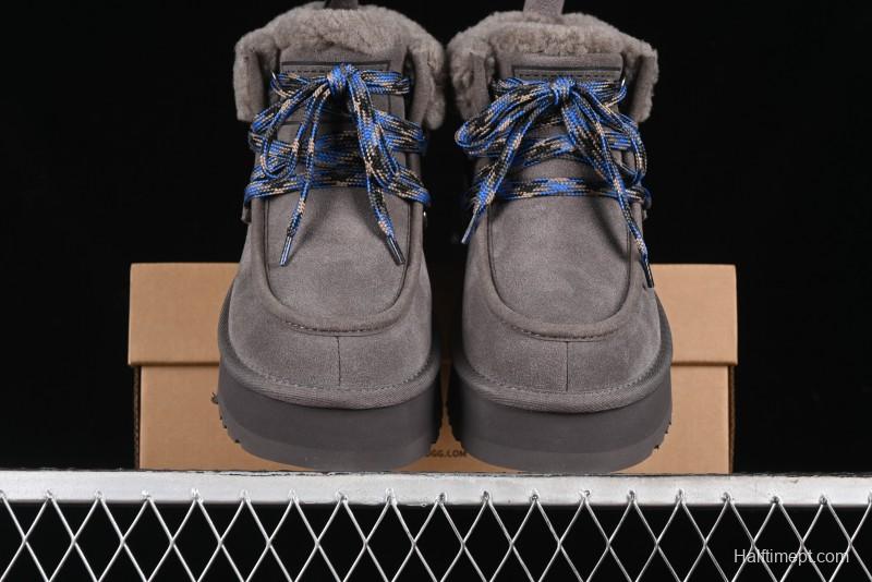 UGG Classic Mini II Fur Lace-Up Platform Mini Boots with Treadlite Outsole - 1143954