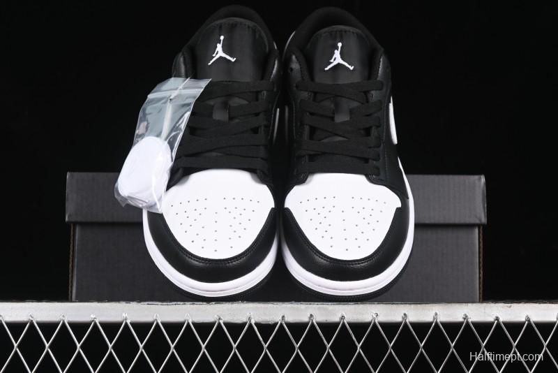 Nike Air Jordan 1 Low Retro Basketball Shoes in Black and White - 553558-043