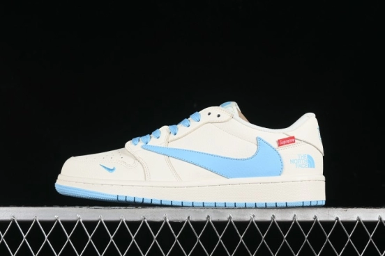 Nike Travis Scott x Fragment Design x Air Jordan 1 Low OG SP AJ1 Supreme North Face Collaboration - DIY1688-002