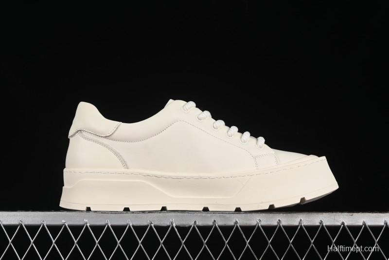 ECCO Street Light Series Autumn Platform Round Toe Versatile Casual White Sneakers 63311901002
