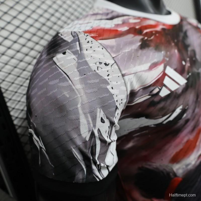 Player Version 2025 Japan National Team Black with One Piece Gear 5 Luffy Design Jersey