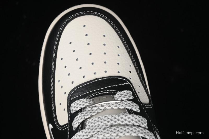 Nike Air Force 1 '07 Low Stussy Collaboration - Black Grey Casual Sneakers - XZ3328-566