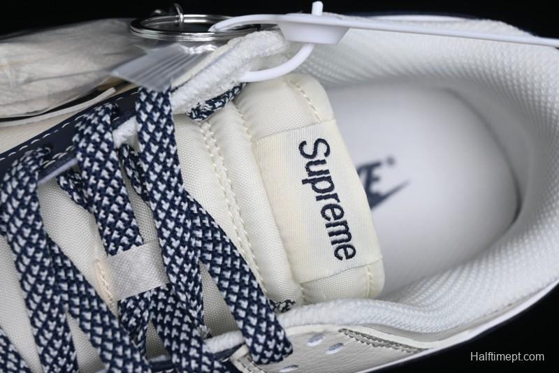 Nike SB Dunk Low Stone Island x Supreme Collaboration - Navy Blue & Off-White Anniversary High-End Custom Low-Top Casual Sneakers - BB9866-007