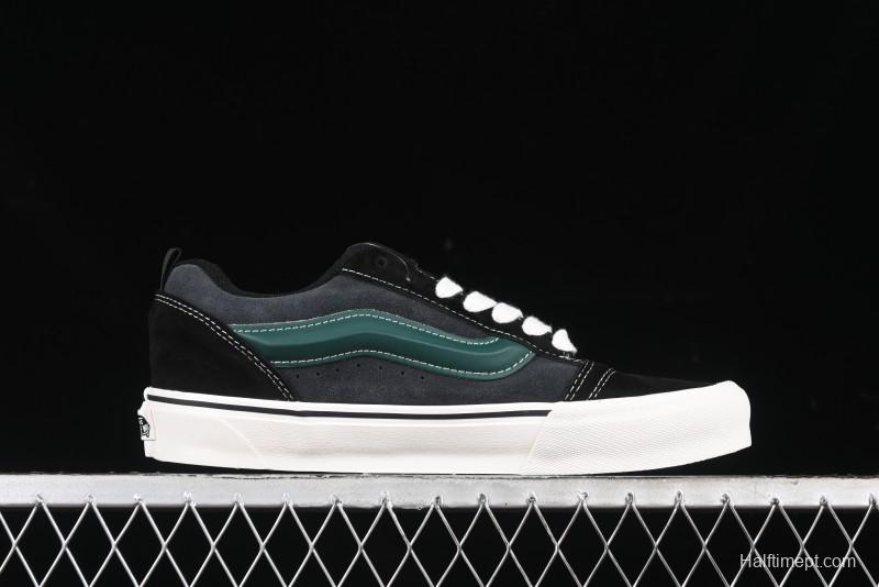 Vans Knu Skool Carbon Grey Black Green Low Top Retro Casual Vulcanized Sneakers - VN000D6CCI2
