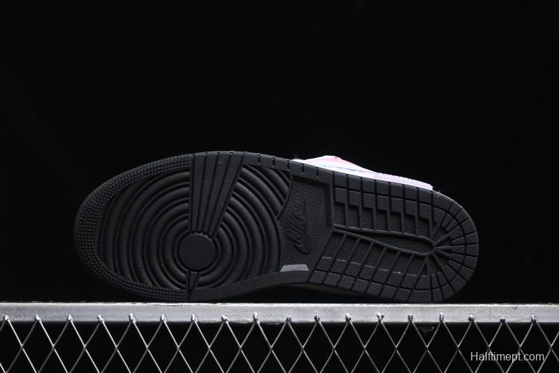 Nike Air Jordan 1 Low Retro Basketball Shoes - Panda Mischief Qixi Theme with Special Graffiti Design - 553558-132