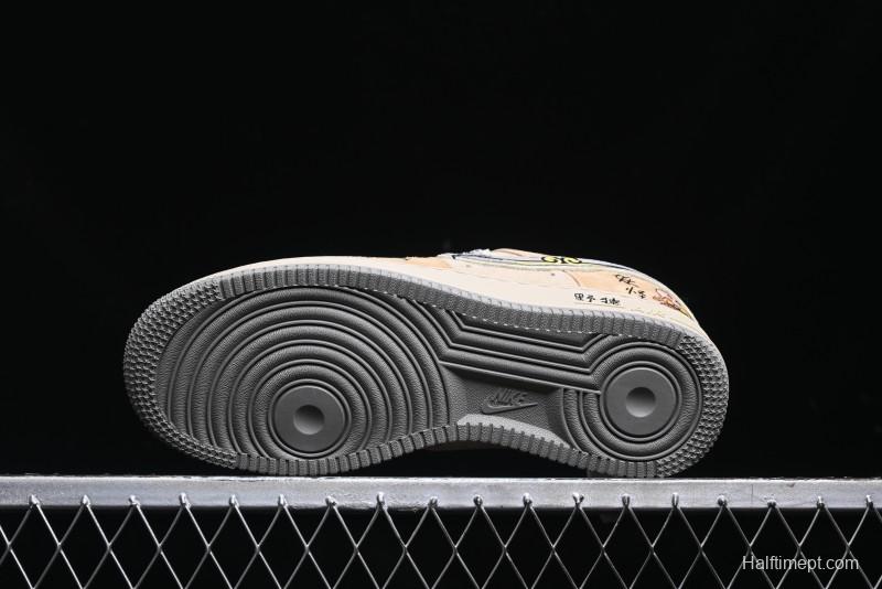 Nike Air Force 1 '07 Low Top Casual Sneakers Wild Monkey King Custom Design - CD1212-999