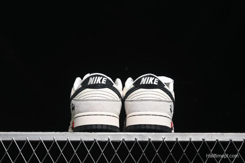 Nike SB Dunk Low Stussy Collaboration - Embroidered Black Swoosh Anniversary High-End Custom Low-Top Casual Sneakers - MM1089-031