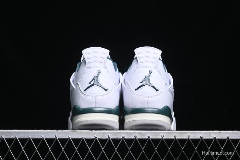 Nike Air Jordan 4 Retro Sneakers in White, Oxidized Green and Neutral Grey - AQ8138-103