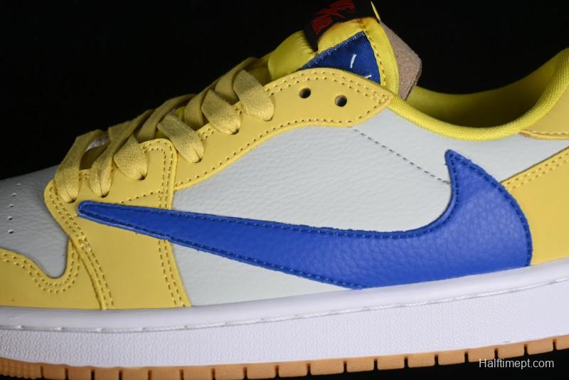 Nike Travis Scott x Air Jordan 1 Low OG Retro Sneakers with Reverse Swoosh - DZ4137-700