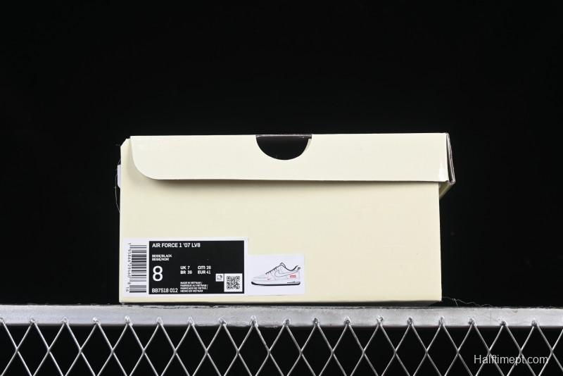 Nike Air Force 1 '07 Low Supreme Collaboration Casual Sneakers with Full-Length Air Cushion - BB7518-012